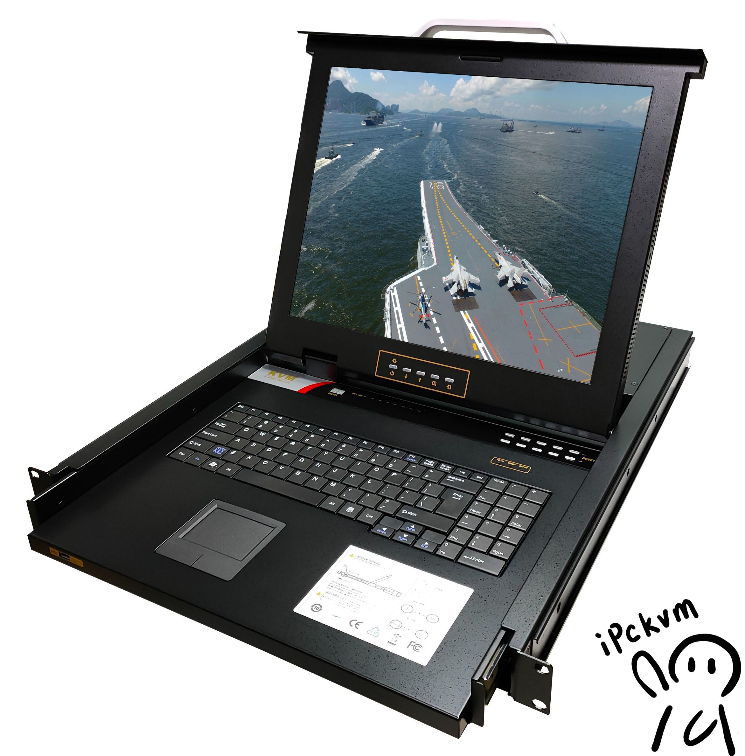 17寸_1280x1024_4口_8口_16口_KVM多电脑切换器_支持USB/PS2_LED背光_双供电模式_AC220V/DC12V